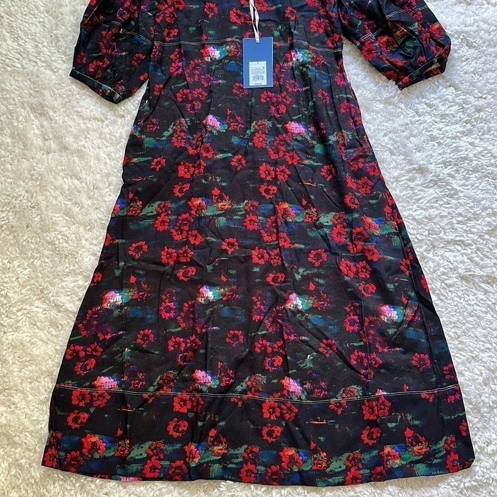 NWT RACHEL COMEY × TARGET Kodak Red Floral Print Volume 3/4 Sleeve dress